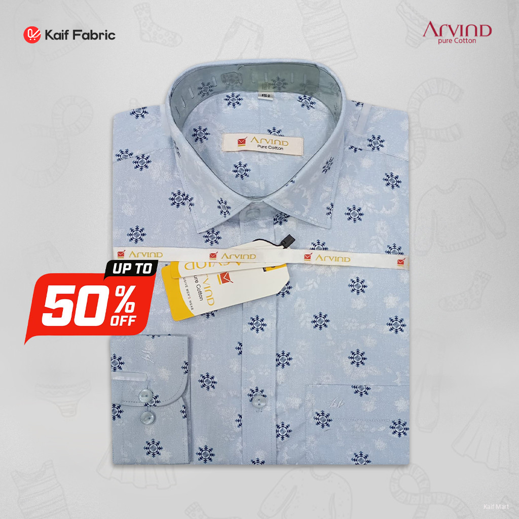 Mens Fashionable Exclusive Long Sleeve Formal and Casual Shirt - Sky Blue