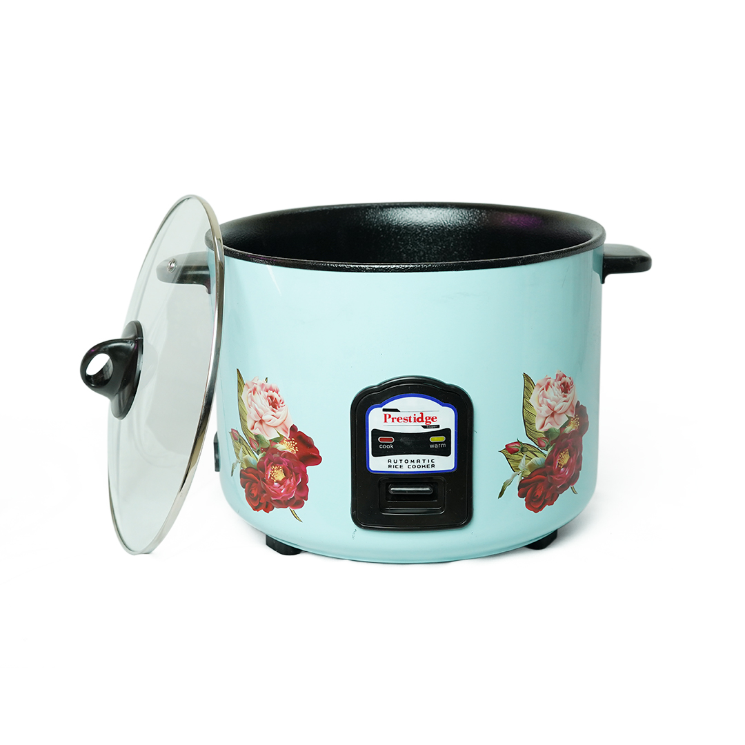 Prestige Apple Duo Electric Rice Cooker 1.8 Liter 700W – Stainless Steel Body with Glass Lid