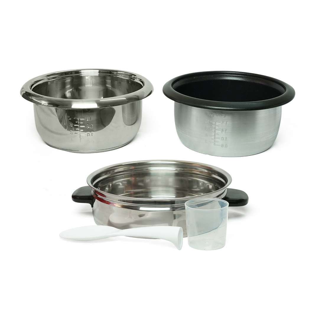 Prestige Apple Duo Electric Rice Cooker 1.8 Liter 700W – Stainless Steel Body with Glass Lid (RED)