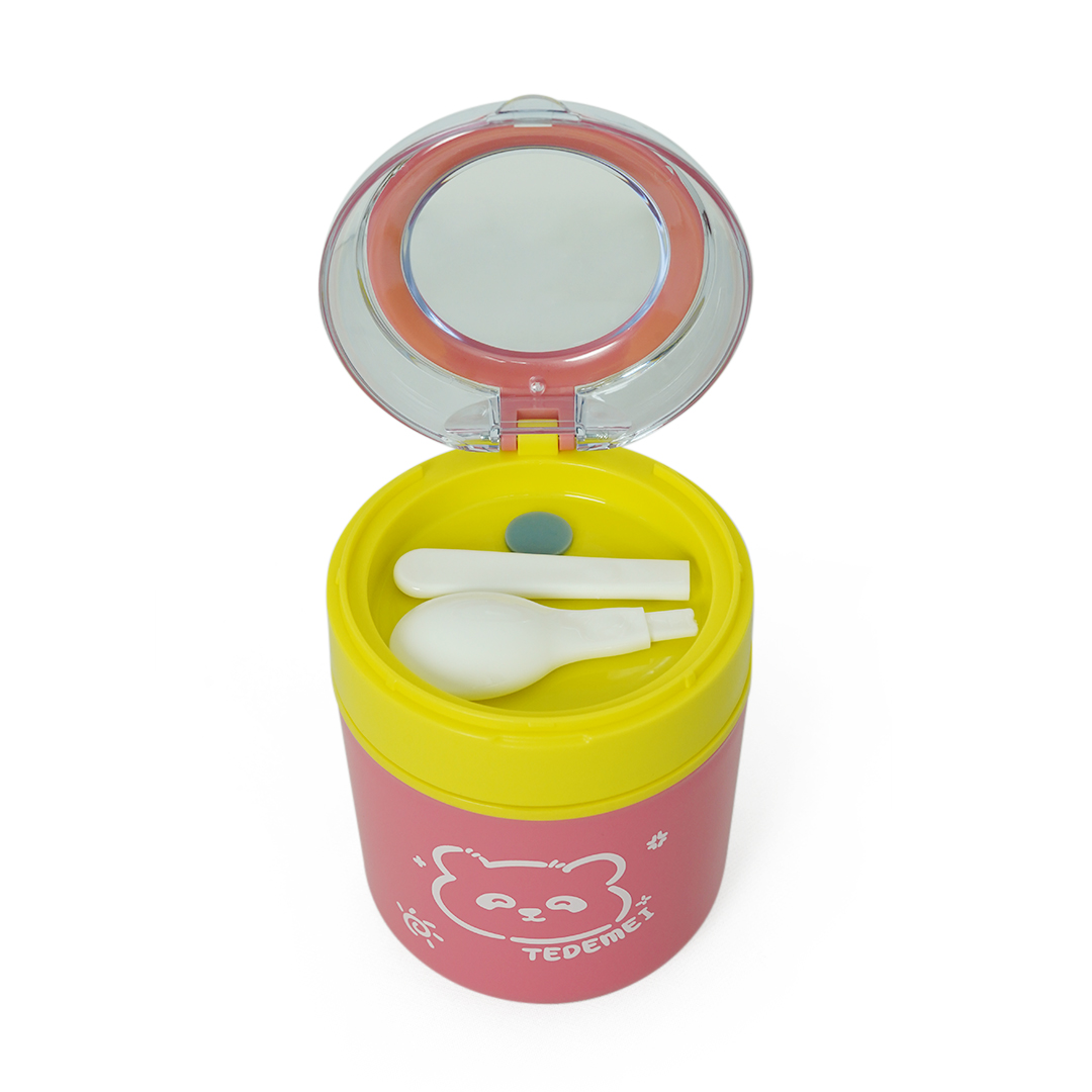 Tedemei Stainless Steel Insulated Soup Cup – Leakproof Cute Food Jar Pink