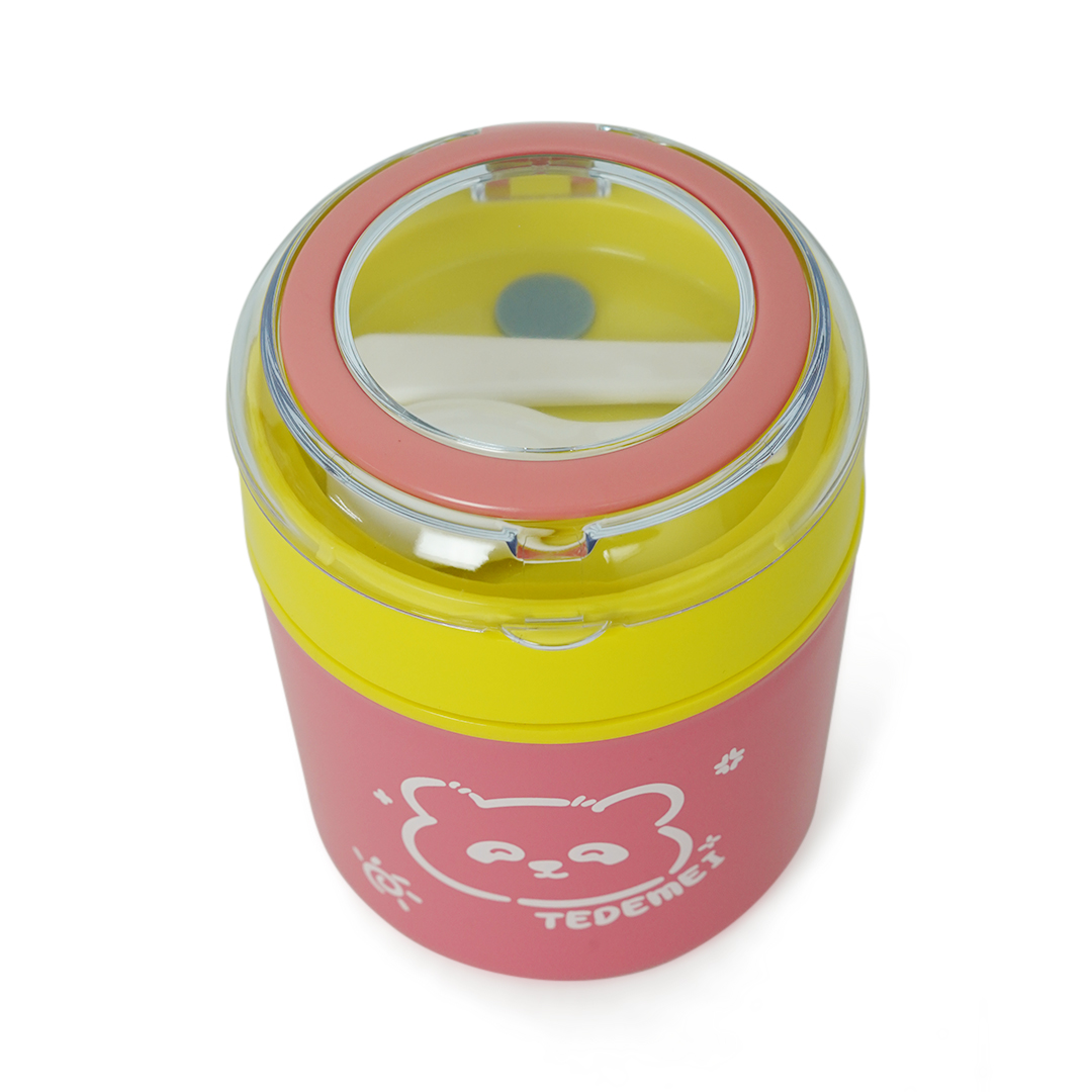 Tedemei Stainless Steel Insulated Soup Cup – Leakproof Cute Food Jar Pink