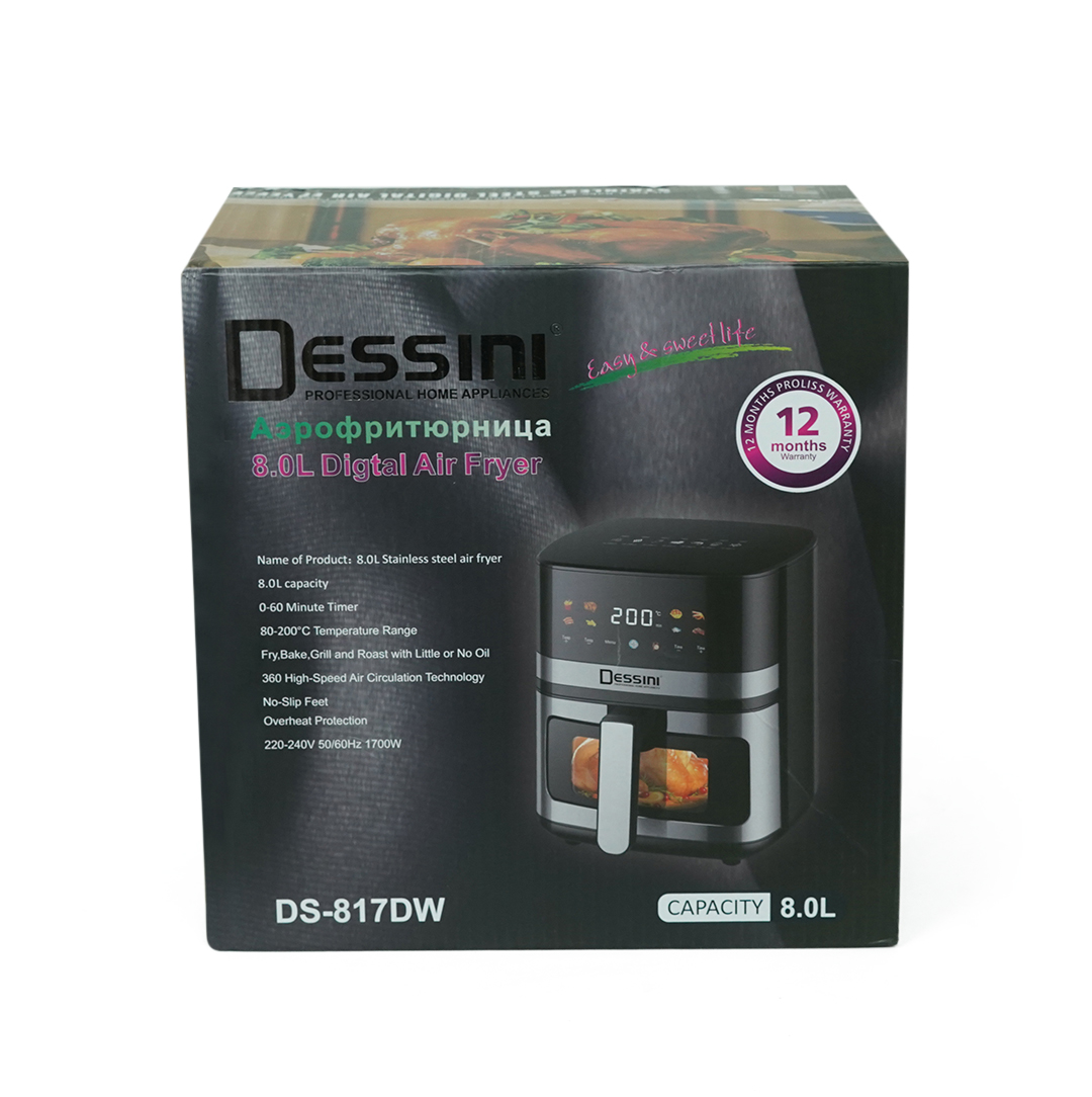 Dessini 8.0L Digital Air Fryer DS-817DW | Oil-Free Healthy Cooking (1700W)