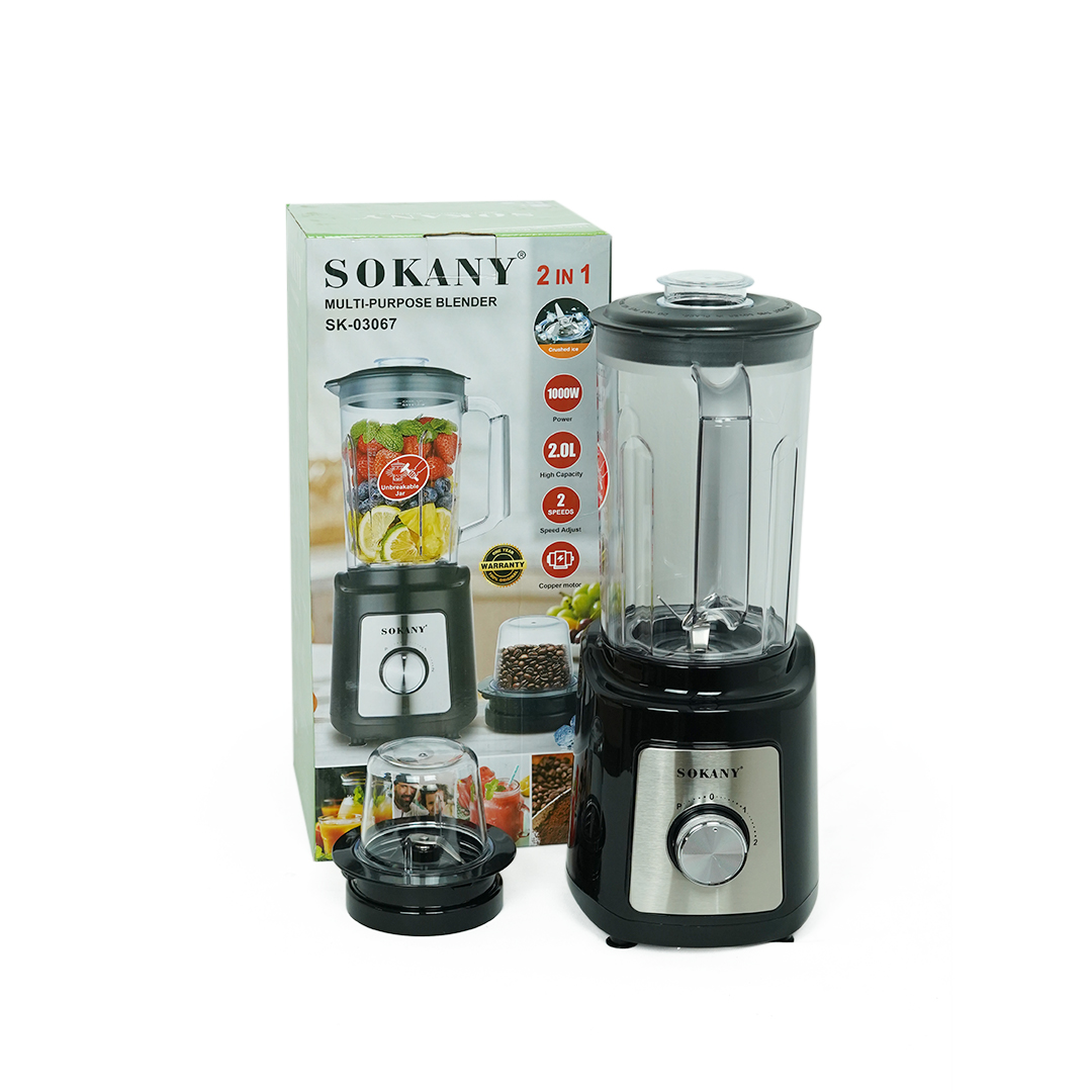 Sokany Professional 2-in-1 Mixer Blender 2L | Juice Maker, Ice Crusher & Coffee Cup