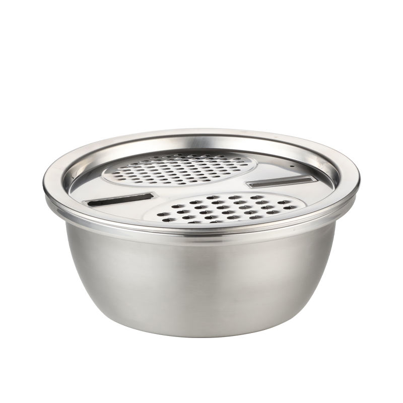 Stainless Steel Basin With Vegetable Cutter and Drain Basket