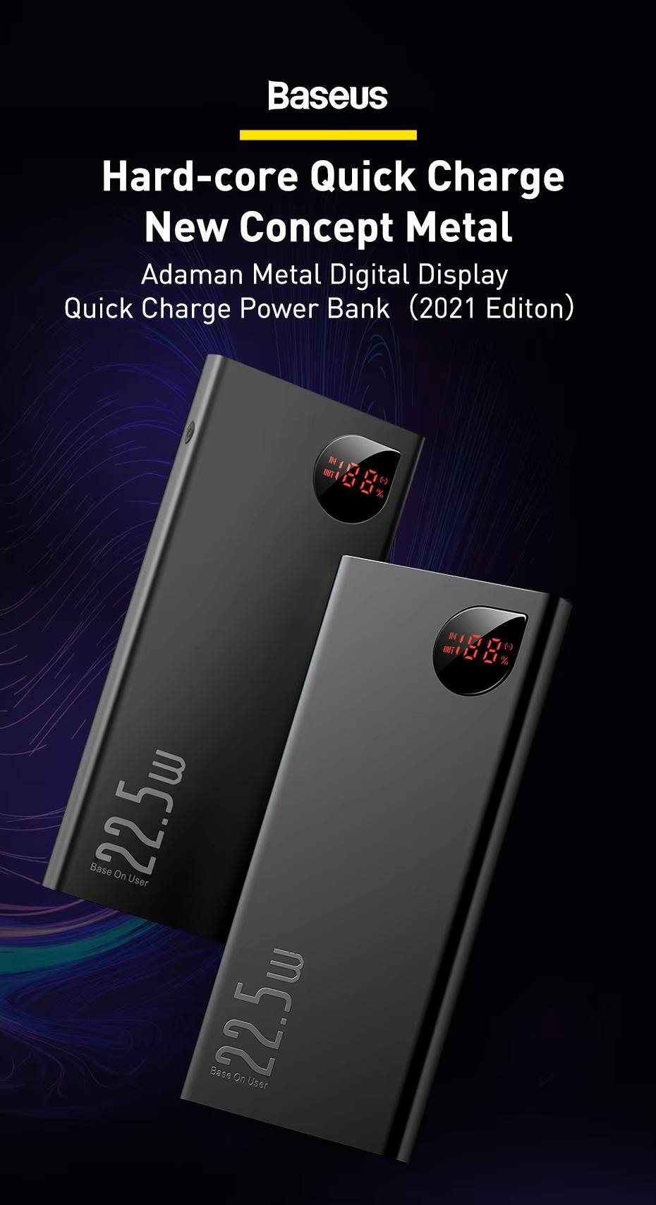 Baseus Adaman 10,000mAh Power Bank | 22.5W Metal Fast Charge