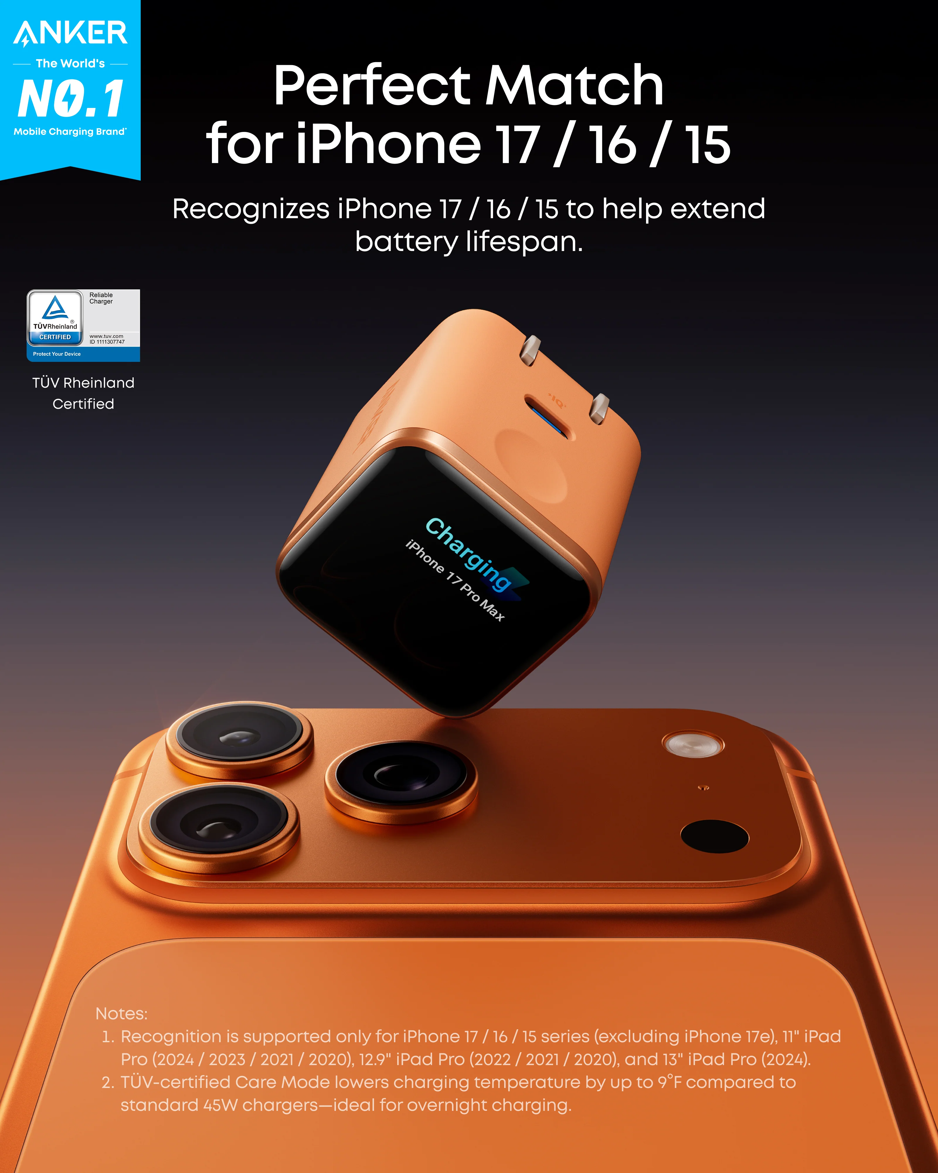 Anker Nano 45W GaN Charger (A121D) | Fast Charger with Smart Display