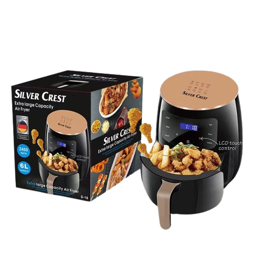 Silver Crest Air Fryer 6L Large Capacity LCD Touch Screen 2400W