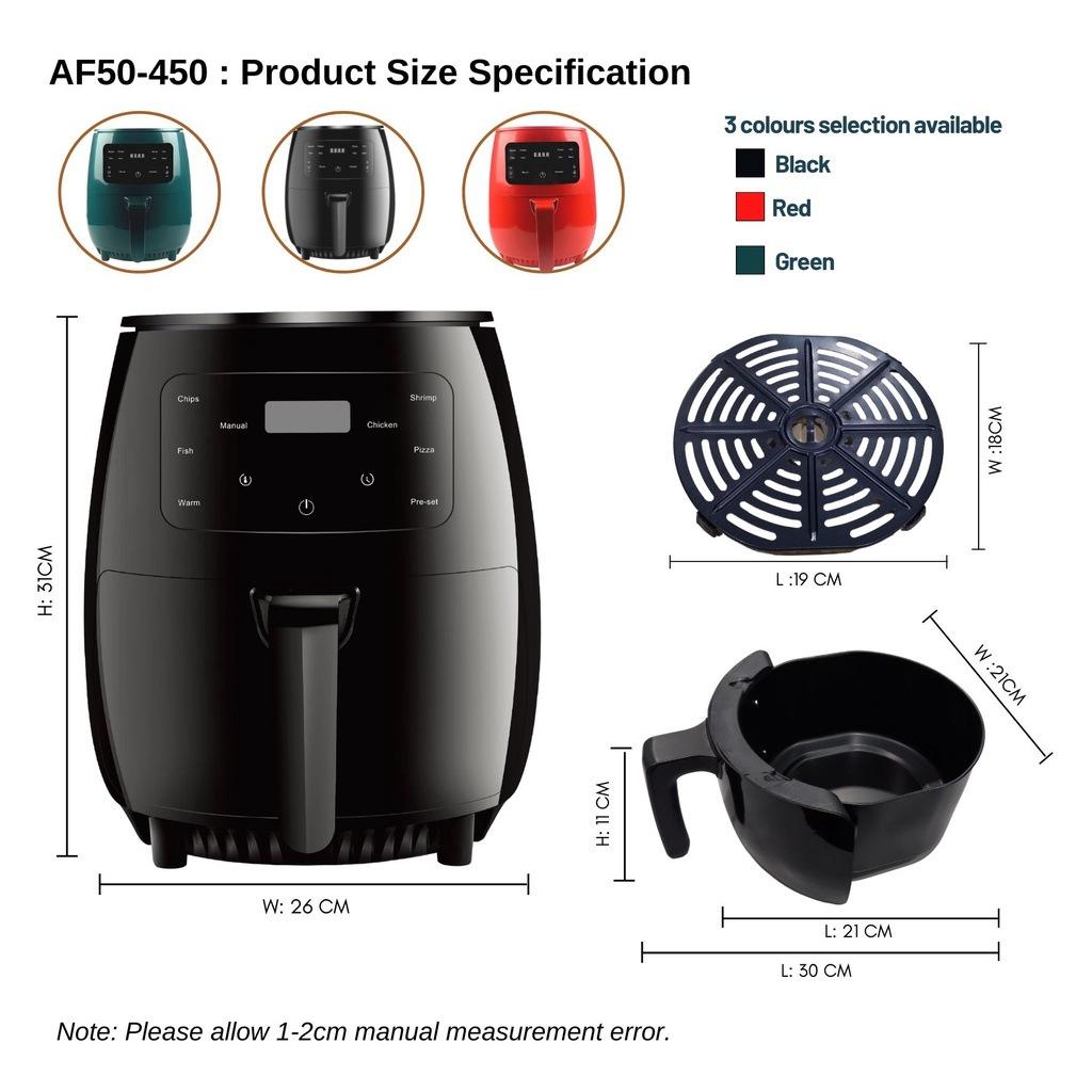 Silver Crest Air Fryer 6L Large Capacity LCD Touch Screen 2400W