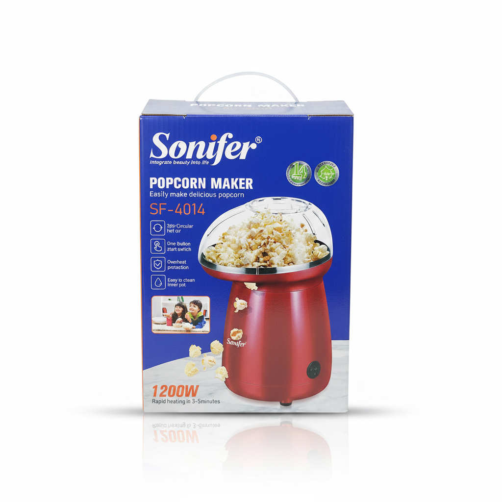 Sonifer SF-4014 Popcorn Maker – 1200W Fast Hot Air Popcorn Machine