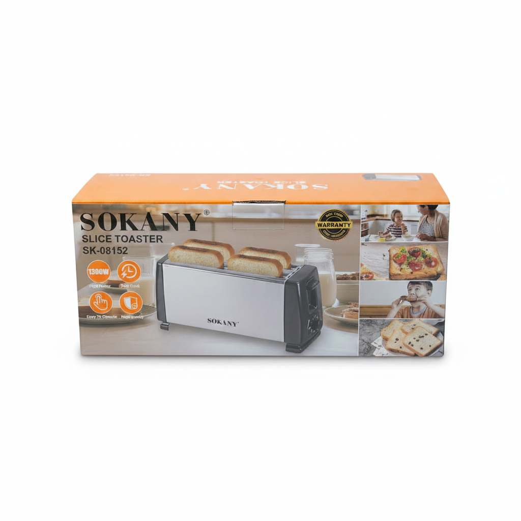 SOKANY 4 Slice Bread Toaster SK-08152 – 850W Electric Toaster with Adjustable Browning Control