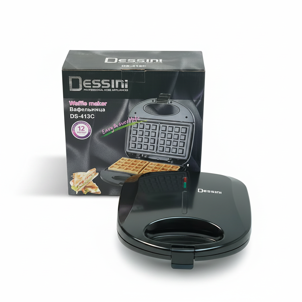 Dessini DS-413C Non-Stick Electric Waffle Maker and Sandwich Grill