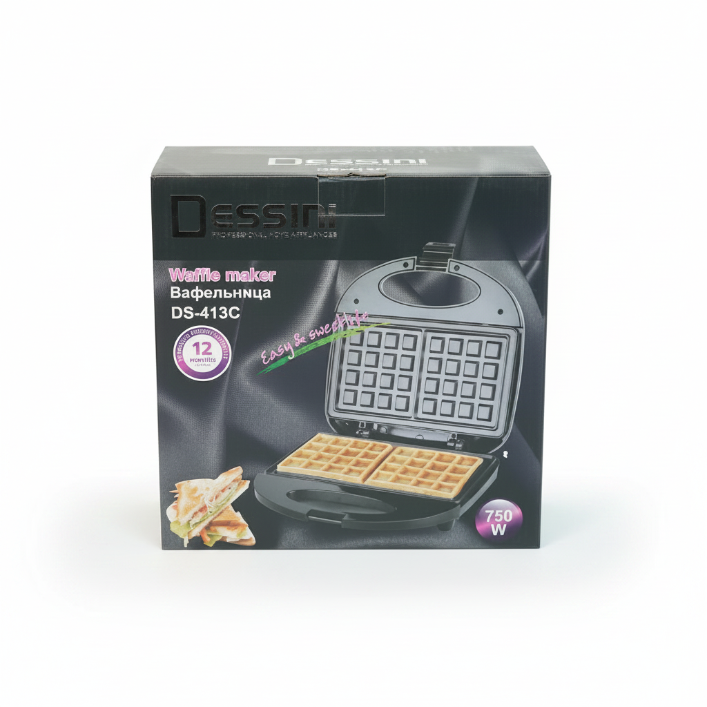 Dessini DS-413C Non-Stick Electric Waffle Maker and Sandwich Grill