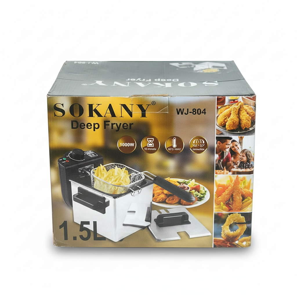 Sokany WJ-804 Electric Deep Fryer – 1.5L Compact Stainless Steel Mincer