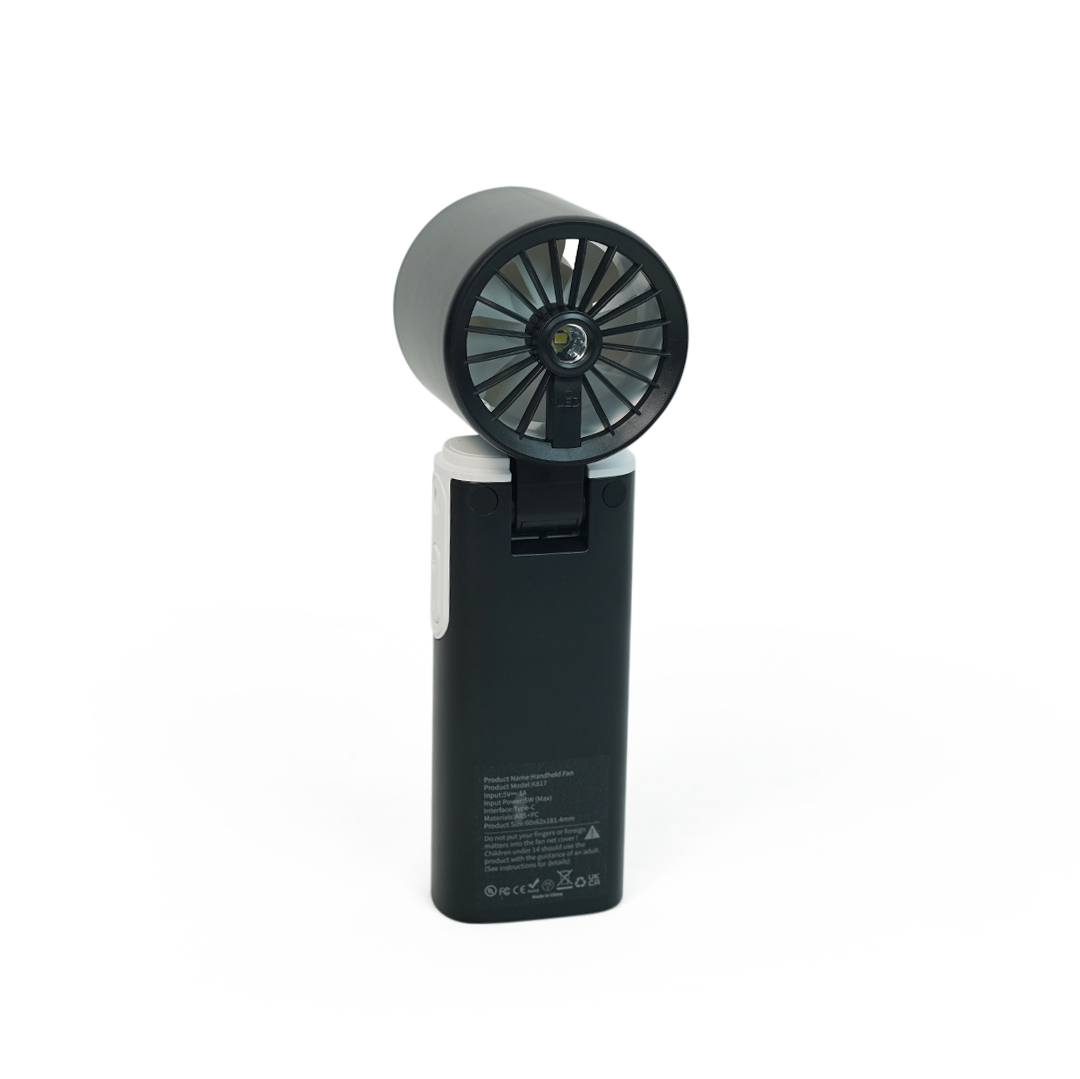 Portable Handheld Fan Ice Cooling 3600mAh Long Lasting Battery Turbo USB Plastic Foldable Mini Car