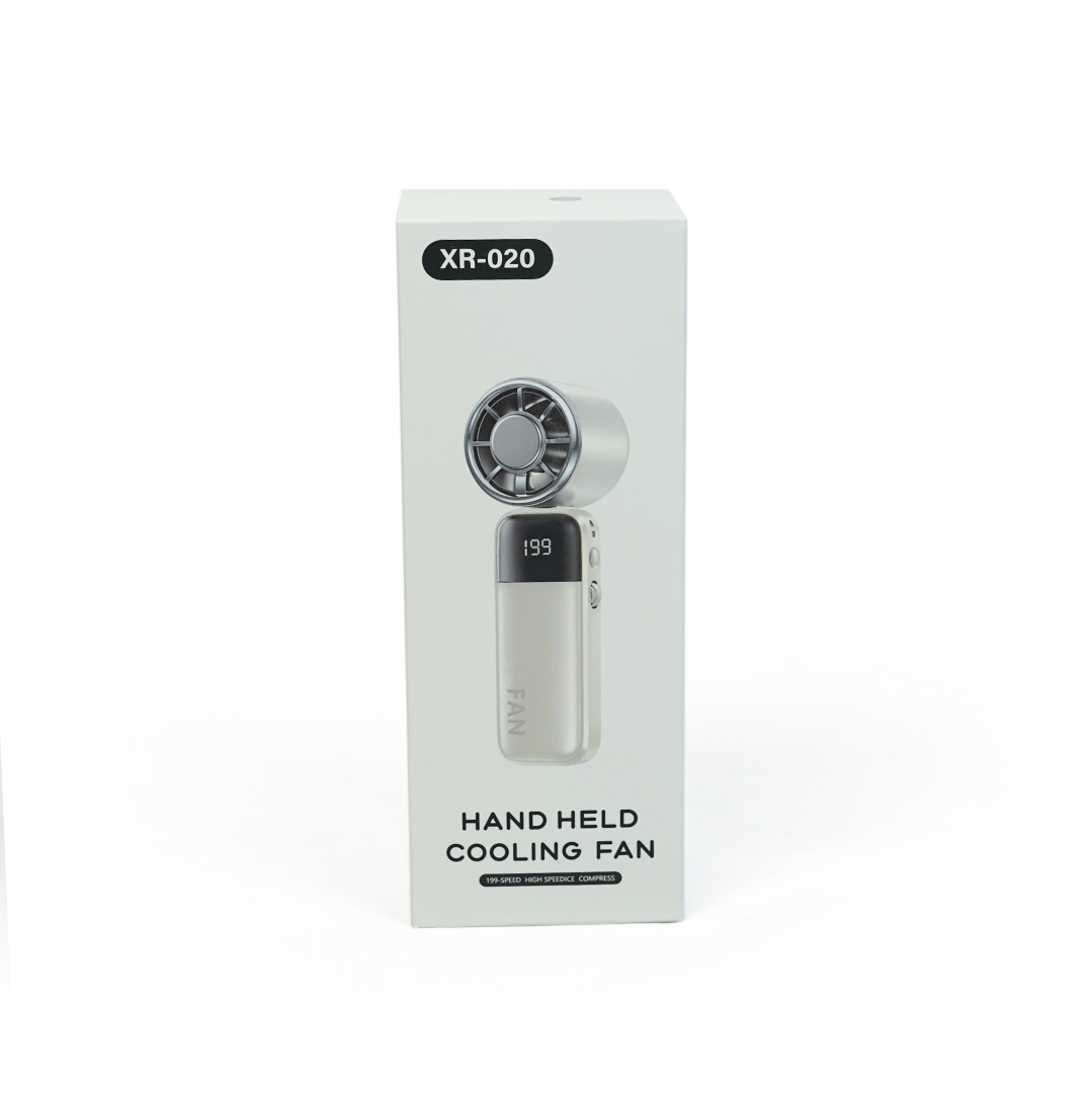 Handheld USB Ice Compress Cooling Fan Brushless Motor 3600mAh battery High-Speed Silent Operation Portable Outdoor Use Digital Display XR-020